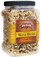 PREMIUM RAW WALNUTS HALVES 24 OZ Jumbo Jar
