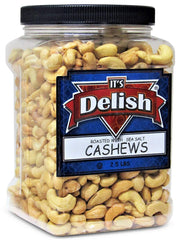 ROASTED SALTED CASHEWS WITH SEA SALT 2.5 LBS Jumbo Jar