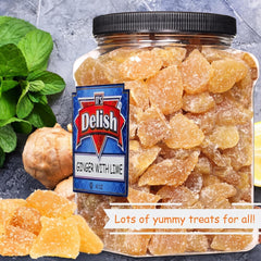 Crystallized Ginger Chunks with Lime — Jumbo Jar