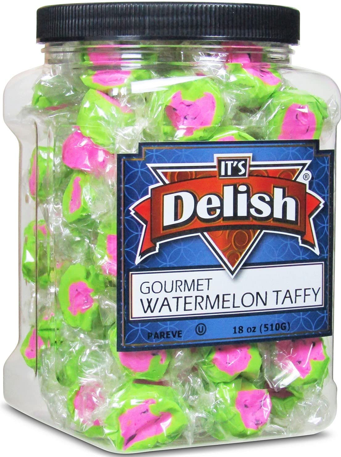 Watermelon Taffy Chews  18 Oz Jumbo Jar