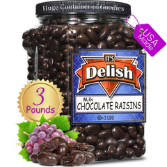 Milk Chocolate Covered Raisins | 3 Lbs Jumbo Container