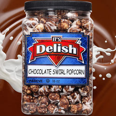 Chocolate Swirl Popcorn 16 Oz Jumbo Container