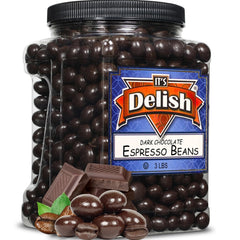Dark Chocolate Espresso Beans 3 Lbs Jumbo Container