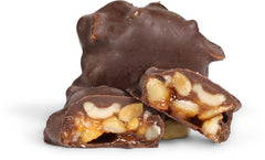 Chocolate Caramel Rice Crispies Clusters Red Gift Box - by It's Delish | 12 OZ Premium Dark Chocolate Covered Crips Rice Nuts with Carmel Cluster without Nuts | Christmas Gifts Box of Chocolates Candy Turtles β Vegan, Kosher