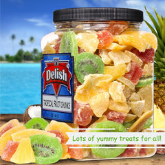 Tropical Dried Mixed Fruit Chunks  40 OZ Jumbo Container