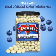 White Chocolate Blueberries 3 LBS Jumbo Container Jar