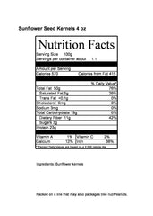 Sunflower Seeds, Raw Kernels