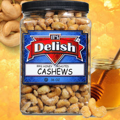 BBQ Honey Roasted Cashews 36 Oz Jumbo Container