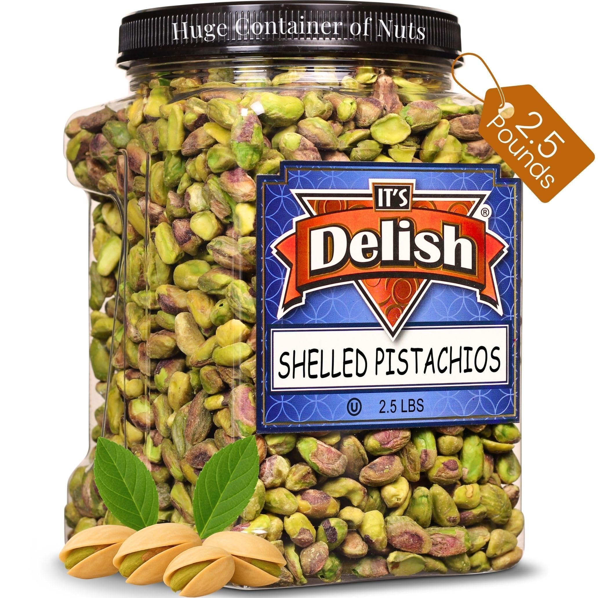 Shelled Pistachio Kernels  2.5 LBS  Jumbo Container