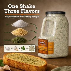 Garlic Parsley Salt by It's Delish – 6 LBS Bulk Restaurant Gallon Jug with Handle | Premium Salt, Garlic & Parsley Blend for Garlic Bread, Steak, Fries, Pasta & Italian Cooking – Kosher