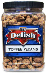 Toffee Coated Pecans 2.2 LBS Jumbo Reusable Container Jar