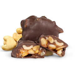 Chocolate Caramel Rice Crispies Clusters Red Gift Box - by It's Delish | 12 OZ Premium Dark Chocolate Covered Crips Rice Nuts with Carmel Cluster without Nuts | Christmas Gifts Box of Chocolates Candy Turtles β Vegan, Kosher