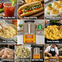 Celery Salt by It's Delish – 6 LBS Bulk Restaurant Gallon Jug with Handle | Premium Celery Seed & Sea Salt Blend for Bloody Mary, Hot Dogs, Coleslaw, Deviled Eggs & Old Bay Cooking – Kosher