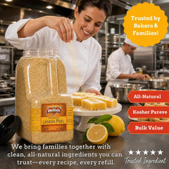 Dried Lemon Peel by It's Delish – 6 LBS Bulk Restaurant Gallon Jug | Granulated Citrus Zest for Baking, Lemon Bars, Tea Blends, Marinades & Cocktails – All Natural, Kosher Pareve