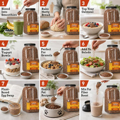 Brown Flax Seeds by It's Delish – 6 LBS Bulk Restaurant Gallon Jug with Handle | Premium Whole Flaxseed for Smoothies, Baking, Granola, Bread & Egg Replacer – All Natural, Kosher, Vegan