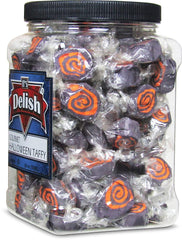 Halloween Black & Orange Cream Taffy Chews 18 Oz Jumbo Jar
