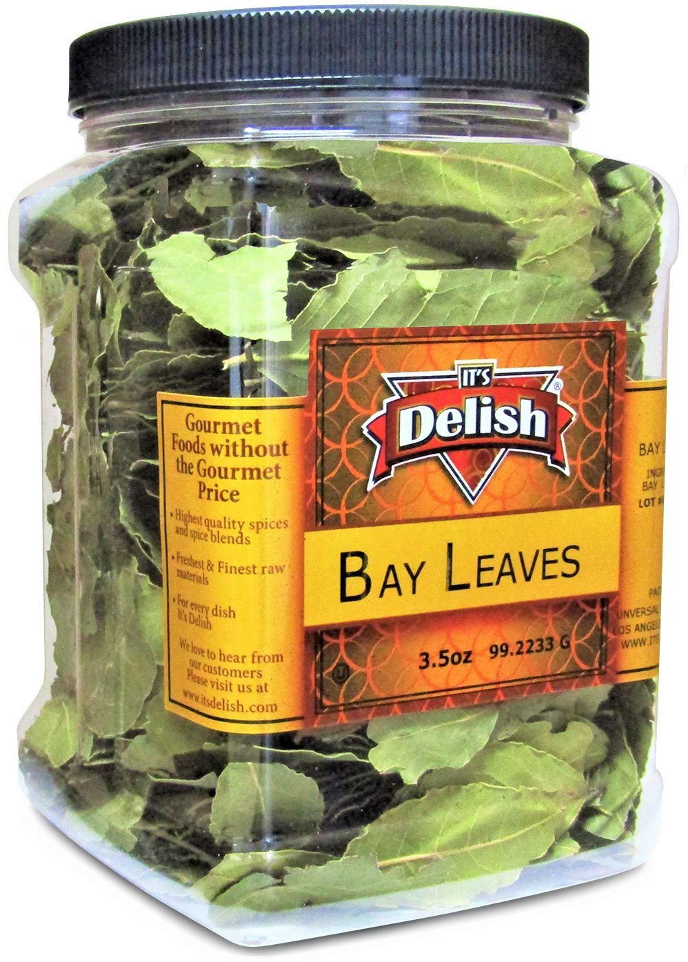 DRIED WHOLE BAY LEAVES  3.5 OZ JUMBO  CONTAINER