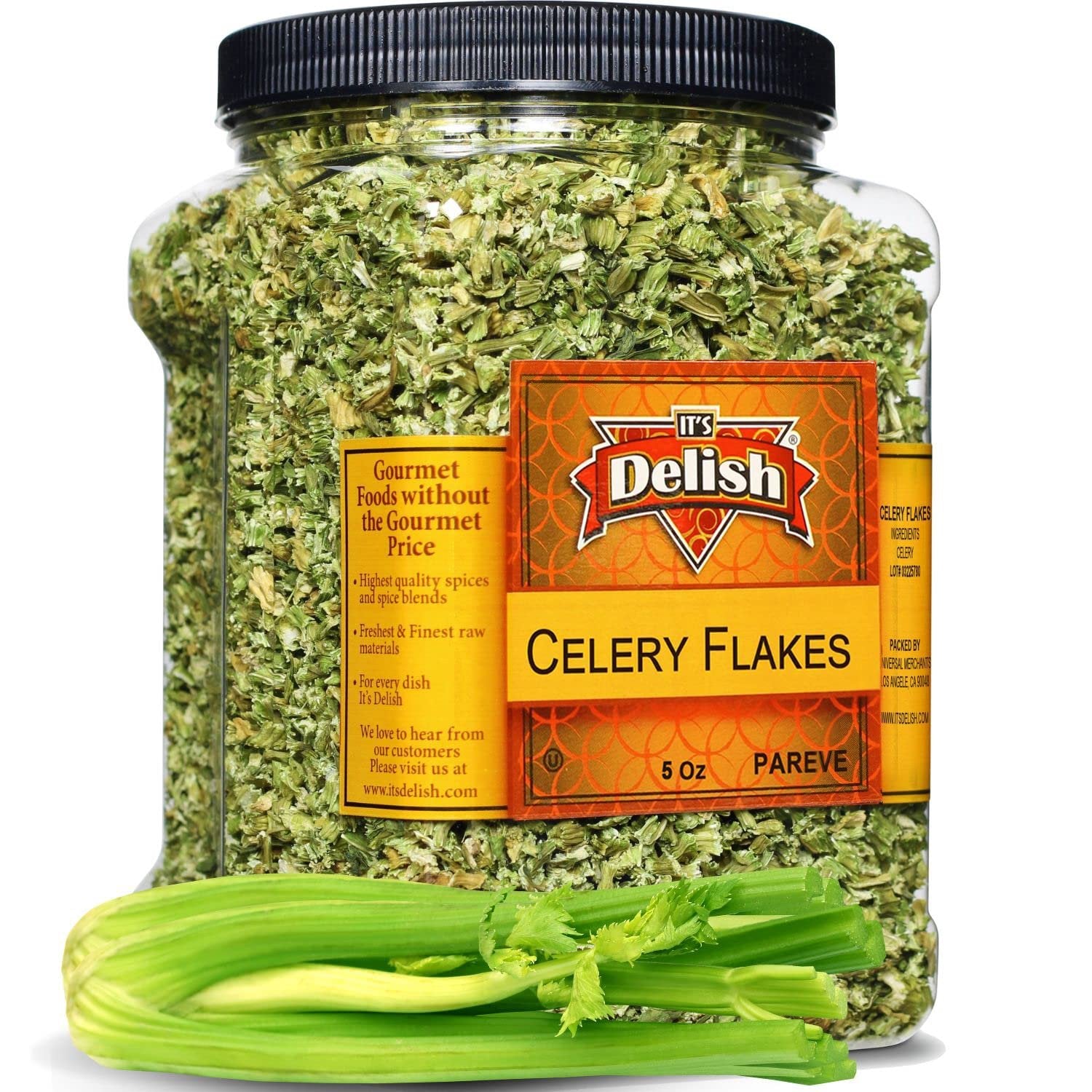 Celery Flakes 5 oz  Jumbo Reusable Container