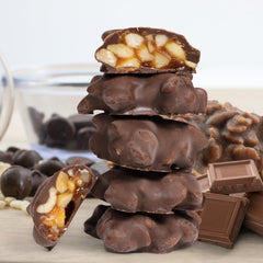 Milk Chocolate Caramel Peanut Cluster Red Gift Box - by It's Delish | 12 OZ Milk Chocolate Covered Nuts with Carmel Clusters | Christmas Gifts Box of Chocolates Candy Nut Turtles β Kosher Dairy