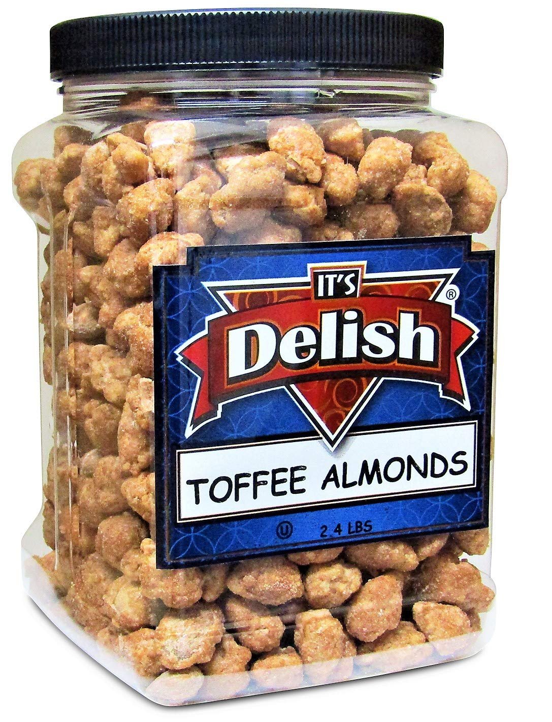 Toffee   Almonds 2.4 LB Jumbo  Container Jar