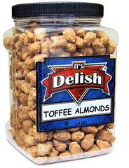 Toffee   Almonds 2.4 LB Jumbo  Container Jar