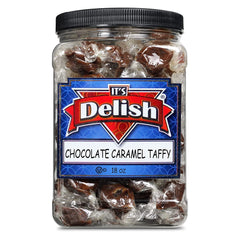 Chocolate Caramel Taffy 18 OZ Jumbo Container Jar