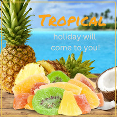 Tropical Dried Mixed Fruit Chunks 40 OZ Jumbo Container