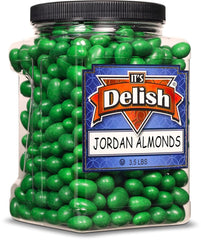 Dark Green Jordan Almonds 3.5 lbs Jumbo Container