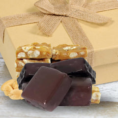 Gourmet Dark Chocolate Covered Peanut Brittle Gift Box  16 Oz