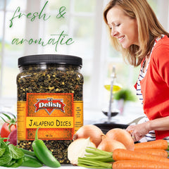 Dried Jalapeno Dices 18 Oz Jumbo Container