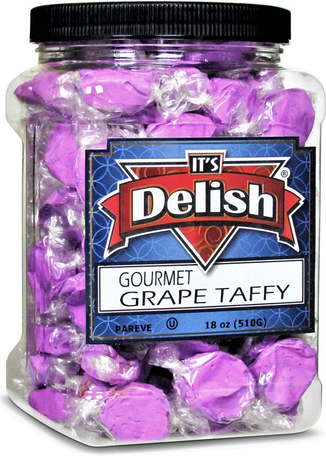 Purple Grape Taffy Chews  18 Oz Jumbo Container