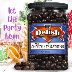 Milk Chocolate Covered Raisins | 3 Lbs Jumbo Container
