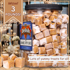 Butterscotch Caramel Squares Taffy Candy  3 LBS Jumbo Container