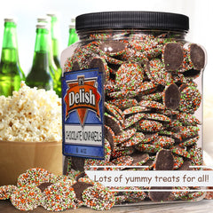 Christmas Dark Chocolate Nonpareils Candy 48 Oz Container