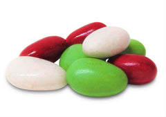 White, Red & Green Jordan Almonds 3.5 lbs. Jumbo Jar