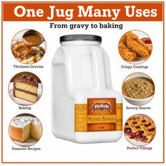 Potato Starch by It's Delish – 6 LBS Bulk Restaurant Gallon Jug with Handle | Premium Fine Ground Starch for Passover Baking, Gluten-Free Cooking, Thickening Sauces & Frying – Kosher
