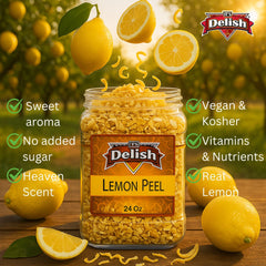 Lemon Peel Pieces 24 Oz Jumbo Container