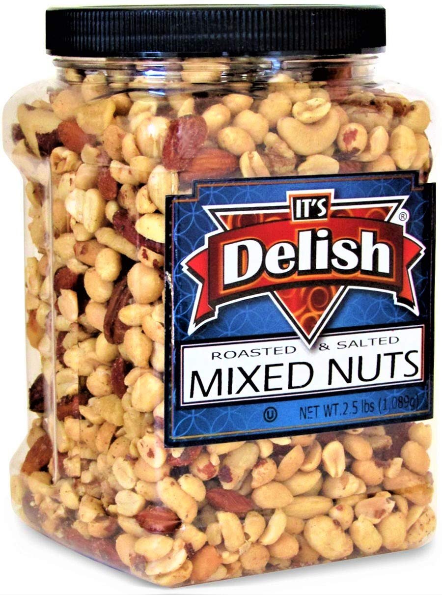 Roasted Salted Mixed Nuts with Peanuts 2.5 LBS Jumbo Jar