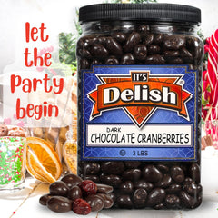Dark Chocolate Cranberries 3 LBS Jumbo Container