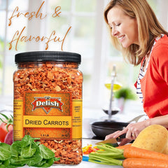 Dried Carrots 36 Oz Jumbo Size Reusable Container