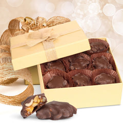 Dark Choc Chocolate Caramel Almond Clusters Gift Box 12 OZ