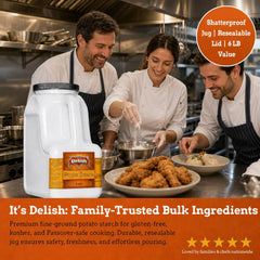 Potato Starch by It's Delish – 6 LBS Bulk Restaurant Gallon Jug with Handle | Premium Fine Ground Starch for Passover Baking, Gluten-Free Cooking, Thickening Sauces & Frying – Kosher