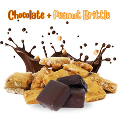 Gourmet Dark Chocolate Covered Peanut Brittle Gift Box  16 Oz