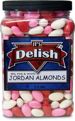 Red Pink & White Jordan Almonds Mix  3.5 LBS Jumbo Container
