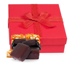 Gourmet Milk Chocolate Peanut Brittle Red Gift Box , 16 Oz (1 Lb)