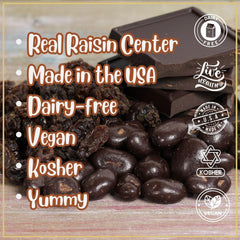 Dark Chocolate Covered Raisins | 3 Lbs Jumbo Container