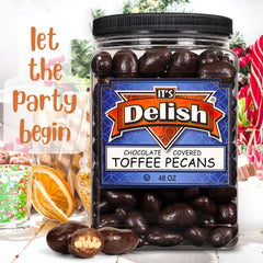 Chocolate Covered Toffee Pecans 48 OZ Jumbo Container