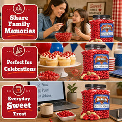 Red Classic Boston Baked Beans Candy Coated Peanuts by It's Delish – Fresh Bulk Pack of 24 Oz (1.5 lbs) Jumbo Reusable Container – Sealed Packing for Birthday Parties, Christmas, Easter, Halloween