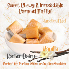Vanilla Caramel Squares Taffy Candy 3 LBS Jumbo Container