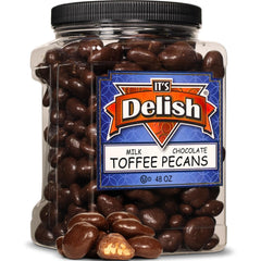 Milk Chocolate Toffee Coated Pecans 48 Oz Jumbo Container